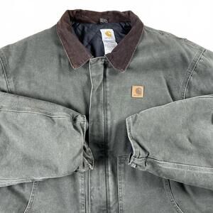 Vtg. Carhartt J22 MOS Green Detroit Duck Canvas Jacket Men's 2XL USA Made Y2K